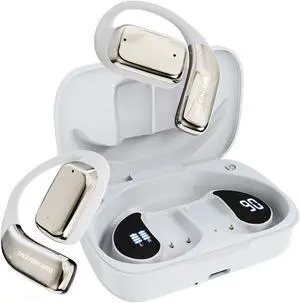 DARONGFENG Open Ear Wireless Bluetooth Headphones, Pain-Free Air Conduction Ear Buds with LED Digital Display Charging Case, Sweat Resistant for Running, Safe Driving, and Extended Daily Use