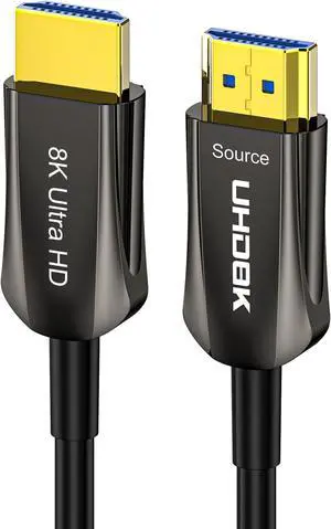 DGHUMEN 8K Fiber Optic HDMI Cable 50FT, HDMI 2.1, 48Gbps Ultra High Speed, 8K@60Hz 4K@120Hz, Unidirectional Active HDMI Cord, Support HDR/HDCP2.2/eARC/Dolby Vision/BluRay (50FT)