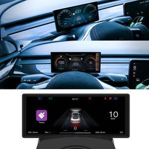 6.86 Inch Head Up Display for Model 3 2017-2023 2021-2023, HUD Dashboard Display Replacement, Overspeed, Power, Battery Status (with Front Night Vision Camera)