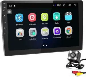 10Inch Touch Screen Android 8.1 Car Stereo Universal Car Radio Car Audio Receiver with GPS Navigation Bluetooth FM WiFi Mirror Link USB Car MP5 Player +Rear View Camera