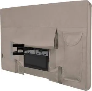 Easy-Going Outdoor TV Cover for 53 to 55 inches LCD, LED, Waterproof, Weatherproof and Dust-Proof TV Screen Protectors with Cleaning Cloth (55 inch,Camel)