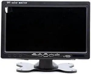 E-Kylin 7" TFT LCD Car Rearview Monitor, Remote Control, 2 Channels RCA Video Inputs - 12-24V 800 * 480HD Screen w/Sunshade Anti-Glare