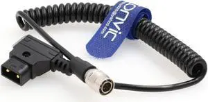 Hirose 4Pin Male to D-Tap for ZOOM F8 Sound Devices 633/644/688 (Coiled Cable)