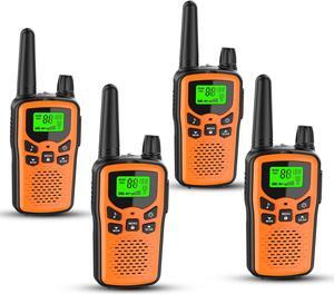 Walkie Talkies,Erelis Long Rang Walkie Talkies with 22 FRS Channels,Walkie Talkies for Adults with Lamp,VOX,LCD Display for Outdoor Activities 4 Pack (Orange)