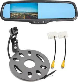 EWAY Reverse Backup Camera Adjustable Spare Tire Mount & 4.3" LCD Monitor with Bracket for 2007-2018 Jeep Wrangler JK Rear View System Parking Camera