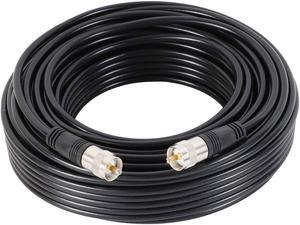 exgoofit RG8X Coaxial Cable 75FT (23m), CB Coax Cable, UHF PL259 Male to Male Coaxial Cable Connector for HAM Radio, Antenna Analyzer