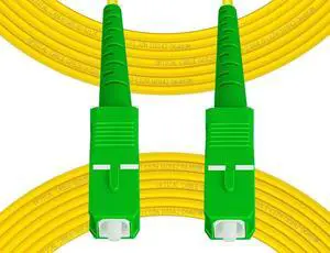 Fibergaga-100m(328ft) OS2 SC/APC to SC/APC Fiber Patch Cable Single Mode Fiber, Simplex, Length Option: 0.5M(1.6ft)-100m(328ft) 9/125um 2.0mm Cable Diameter Fiber Optic Cable, OS1/OS2 Compatible