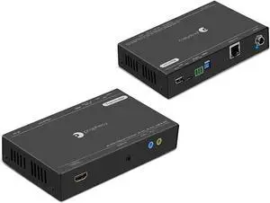 gofanco Prophecy HDBaseT HDMI Extender 4K 60Hz USB 2.0 KVM RS 232 Over CAT5e/CAT6/CAT7-230ft @4K 4:4:4, 328ft @1080p, Dual IR, HDR, CEC, PoC, 3D, 18Gbps, HDMI 2.0a, HDCP 2.2, TAA Compliant