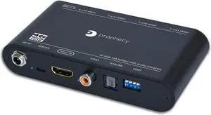 gofanco Prophecy HDMI Splitter 4K 60Hz HDR 1x4 - YUV 4:4:4, with HDMI Audio Extractor to Toslink & RCA, HDR, HDMI 2.0a, HDCP 2.2, 18Gbps, Auto Scaling, EDID Management, TAA Compliant