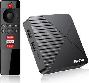 GREVA Android TV Box 4GB RAM 64GB ROM TV Box RK3528 Chip with WiFi6 BT5.0 Gigabit Ethernet LAN 3D HDR10 HD Video Streaming Box