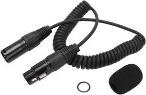 Headphone Spring Cable, Tensile Resistant 5Pin XLR Connector Headset Extension Cord for Airbus Aviation Headphone XLR 5-PIN