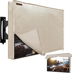 HOMEYA Outdoor TV Cover 48-50 Inches, 600D Heavy Duty Weatherproof TV Enclosure with Front Flap, Waterproof Zipper+Bottom Cover, for Outside LED LCD Flat Screen TVs-Cover Size 46.5''Lx29.5''Hx4.5 W