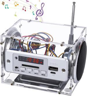 ICStation DIY Bluetooth-Compatible Speaker Kit, Soldering Practice Kit with Rechargeable Battery MiNi Home Outdoor Stereo Sound Amplifier,USB, AUX, SD Card, Perfect for DIY Electronic Kits