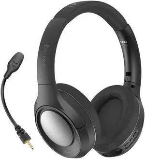 iKF King Wireless Bluetooth V5.3 Headphones - Active Noise Cancelling Over Ear Headset with Microphone, Game Mode,100Hours Play Time, Foldable, HiFi Sound, for Online Class, and Home Office(Black)