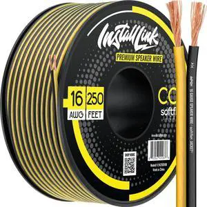 Install Link 16 AWG Gauge Speaker Wire Cable (250 Feet) Stereo, Car or Home Theater, CCA