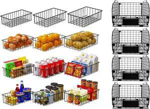 Joben Oligey 4 PACK Wire Baskets and 12 Pack (3 Szie) Wire Storage