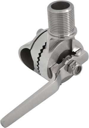 JT-HLM Boat Stainless Steel 25mm VHF Antenna Mounts Adjustable Antenna Base Clamp-on Hardware