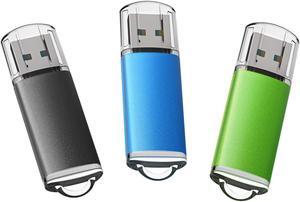 USB 3.0 Flash Drive K&ZZ 3 Pack 128GB Flash Drive 3.0 128 GB Thumb Drives 128G Memory Stick Data Drive Flash Stick U Disk, Multicolored