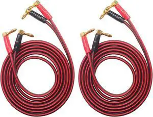 KK Cable BTK-4 [1pair set 8 Banana plug] HIFI OFC Speaker Wire, Right Angle Banana Plug to Right Angle Banana Plug BTK-4 (3M(9.8ft))