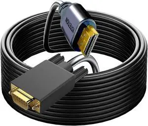 YOTETION HDMI to VGA 40FT Cable, Directional HDMI (Source) to VGA (Display) Cable (Male to Male) Compatible for Computer, Desktop, Laptop, PC, Monitor, Projector, HDTV, Roku, Xbox