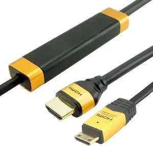 YOTETION Mini HDMI to HDMI Cable 40FT, High-Speed HDMI to Mini HDMI Support 3D 4K/60Hz 1080p 720p Compatible with Camera, Camcorder, Tablet and Graphics/Video Card, Laptop, Raspberry Pi Zero W