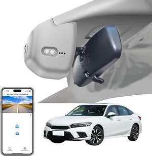 Mangoal 4K Dash Cam Custom fit for 11th Honda Civic 2022 2023 2024(Gray), Si Type R Hatchback XL Sport SE EX_L Touring 1.5 2.0T, Integrated OEM Look, UHD 2160P Video, WiFi & App, 128GB Card