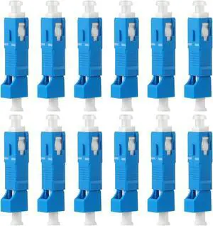 12 Pcs SC to LC Adapter,SingleMode 9/125um SC Male to LC Female Hybrid Optical Fiber Adapter Connector,Optical Equipment Tool for Visual Fault Locator,Optical Power Meter,Digital Communication