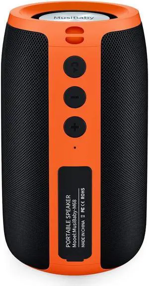 Bluetooth Speaker,MusiBaby Speakers Bluetooth Wireless Loud,Waterproof,Portable Speaker with Stereo,Booming Bass,Dual Pairing,Bluetooth 5.0,24H Play,Speaker for Home,Party,Outdoor,Gifts,Orange