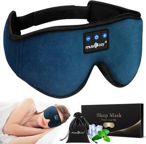 MUSICOZY Sleep Headphones Bluetooth 5.2 Headband Sleeping Headphones Sleep Mask, Wireless Music Eye Mask Earbuds for Side Sleeper Men Women Mom Cool Tech Gadget Unique Gifts Travel