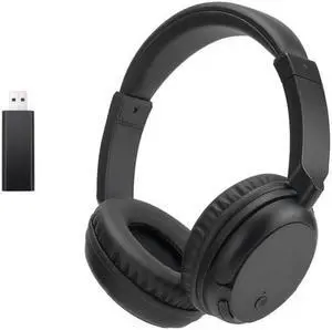 Wireless Bluetooth TV Headset, Deep Bass Bluetooth Headphones Over Ear for Adults and Seniors, HiFi Stereo Lightweight Headphones for Home Office TV, PC, Cellphone (Black)