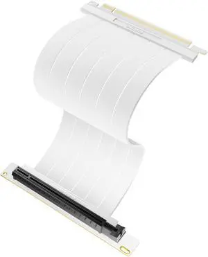 Okinos, PCI-E 4.0 Riser Cable, Compatible with RTX4090, RTX4080, RX7900XTX, PCIe 4.0 x16 High Speed Flexible Extender Card Extension Port 90 Degree Adapter, 200mm White