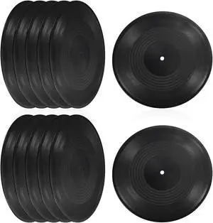 PATIKIL Blank Vinyl Records, 12 Inch CD Fake Vinyl Records for Wall Aesthetic Decor, 15 Pack Records for Roll Music Room Rock Party DIY Decoration, Black