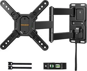 Perlegear Lockable RV TV Mount for 13-42 inch TVs up to 44 lbs, Full Motion RV TV Wall Mount with Swivel, Tilt, Pull Cord Lock, RV TV Mount for Camper, RV, Motorhome, Max VESA 200x200mm, PGLRVF2