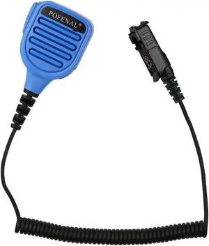 POFENAL Water-Proof Radio Microphone, Remote Shoulder MIC with 3.5mm Jack, Walkie Talkie,Compatible with Motorola DMR Radio XPR3300 XPR3500 XPR3300e XPR3500e 3500 3300e 3500e (XPR 3300e Mic, Blue)