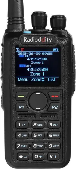 Radioddity GD-AT10G DMR Handheld Ham Radio 10W Digital Analog Long Range (UHF Only) with GPS APRS, 3100mAh Rechargeable Battery, Work with Hotspot Black
