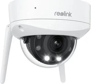 REOLINK 4K WiFi Security Camera Outdoor, Dome Surveillance Camera with IK10 Vandal-Proof Construction, Wi-Fi 6 New Tech, Smart Detection, 5X Optical Zoom, Color Night Vision, Non-PT Cam, RLC-843WA