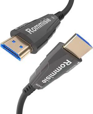 Rommisie 4K HDMI 300FT Cable Fiber Optic, HDMI 2.0,18Gbps 4K@60Hz (4:4:4 HDR10 HDCP2.2 ARC CEC) Ultra HD One-Direction Cord Ethernet Audio Return Compatible with UHD TV Monitor Laptop Xbox PS4/PS5 ect