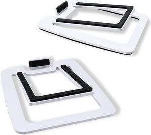 Sanyun SW601 Metal Desktop Speakers Stands for Compact 2''-3'' Speakers, Tilted Steel Damping Foam Padding for Computer PC Tabletop Monitor Speakers, Recommended for SW208 White (Pair)