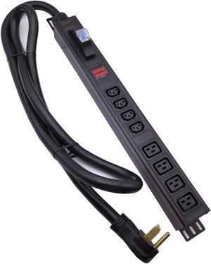 Data Center 240V 50Amp Server Cabinet L6-50P 8 Outlets IEC 4 bit C13+4 bit C19 PDU Meter PDU Aluminum Alloy Rack Type Power Socket (C13-08-D)