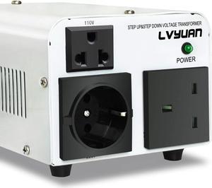 Yinleader 800w Voltage Converter Transformer Step Up 110/120V to 220/240V or Step Down 220/240V to 110/120V w/US/EU/UK Power Cord International Travel Adapter
