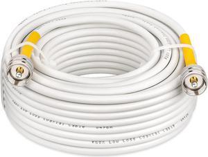 MOOKEERF CB Coax Cable 50ft,RG8x Coaxial Cable UHF PL259 Male to Male CB Antenna Cable,PVC White Marine Antenna Cable for CB Radio,HAM Radio,VHF Radio,SWR Meter,Antenna Analyzer,VHF Marine Antenna