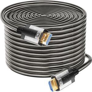 Siwket 8K HDMI Fibre Optic Cable80m, Steel Armour Optical HDMI 2.1 Cable 48 Gbps Ultra High Speed 8K@60Hz 4K@120Hz Dynamic HDR eARC HDCP 2.2 & 2.3 for HDTV/Projector/Home Cinema/TV