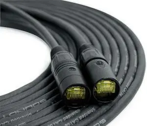 SoundTools SuperCAT professional Grade Shielded CAT5e etherCON Cable, Flexible Polyurethane Jacket, Neutrik Connectors (50 feet, Black)