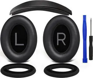 SOULWIT Ear Pads Cushions + Headband + Silicone Earpads Cover Protector, Replacement Kit for Bose QuietComfort 45 (QC45)/QuietComfort SE (QC SE)/New Quiet Comfort Wireless Over-Ear Headphones - Black