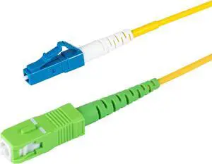 SpeedyFiberTX - 1-Pack 200 Feet SC/APC to LC/UPC Slim Simplex Riser OFNR Fiber Patch Cable, Corning SMF-28 Singlemode 9/125um Ultra Fiber, OS1/OS2 Compatible