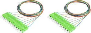 SpeedyFiberTX - 2-Pack 1 Meter SC/A 12 Fiber 900um Fiber Optic Pigtail, Corning SMF-28 Singlemode 9/125um Ultra Optical Fiber, OS1/OS2 Compatible
