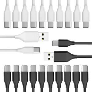 USB Type C Cable Fast Charging [20-Pack 3.3ft], TekSonic USB-A to USB-C 3A Multi Pack Bulk Charge Cord Compatible with Samsung Galaxy S10 S9 S8 S20 S21 Plus A52 A21 A32 A11,Note 10 9 8, PS5 Controller