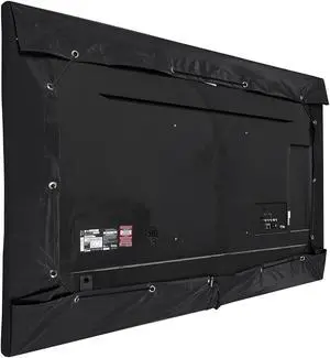 Covermates Outdoor Half TV Cover - Various Sizes, Light Weight Material, Weatherproof, Dustproof, Cinching Drawcord, Outdoor TV Covers, 47W x 4D x 29H, Black