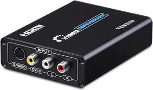 Tensun 3RCA AV CVBS Composite & S-Video R/L Audio to HDMI Converter Adapter Support 720P/1080P for PS2 PS3 NES SNES Nintendo 64 HDTV, TEN-HD069