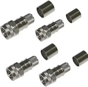 N Male Connector - Times Microwave Easy Connector N Male Crimp - EZ-600-NMH-X - EZ Connector for LMR-600/LMR600 -Also Works with CNT-600 RFC-600 AX-600 (4 Connector Pack)- Sold by cable Assemblies Now